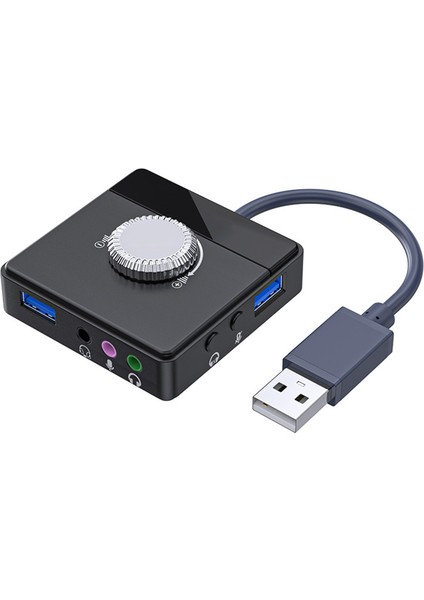 USB Ses Kartı Tak ve Çalıştır Harici USB Ses Adaptörü 3,5 mm USB Arayüzü Ses Kontrolü Pc Dizüstü Bilgisayar Için (Yurt Dışından)