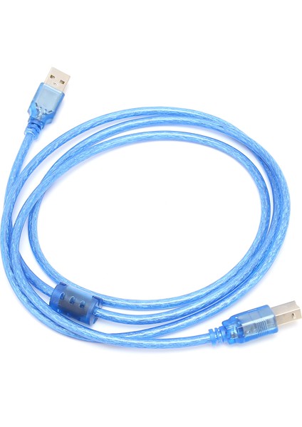 USB Veri Kablosu A Erkek - B Erkek Şeffaf Mavi Tetragonum Port Yazıcı Bağlantı Hattı5 Metre (Yurt Dışından) fiyatları