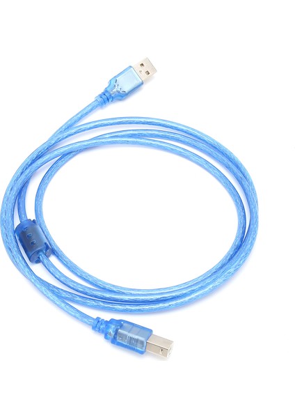 USB Veri Kablosu A Erkek - B Erkek Şeffaf Mavi Tetragonum Port Yazıcı Bağlantı Hattı5 Metre (Yurt Dışından) modelleri