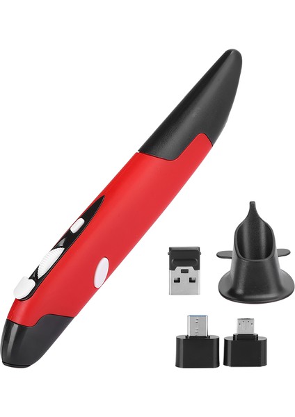 USB Bilgisayar Kalemi Pc Parçaları Kablosuz 2.4g Fare Kalem Tipi Kişiselleştirilmiş Yenilikçi Dikey (Kırmızı Pr-03) (Yurt Dışından)