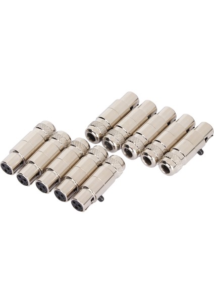 Xlr Adaptörü 3 Pin Dişi - 3 Pin Erkek Metal Mini Xlr Konnektörü Mikrofon Kablosu Monitör Hoparlör Için (Yurt Dışından)