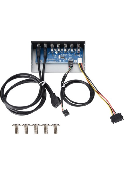 Usb3.0 Optik Sürücü Ön Panel 5.25 Inç 7 Port Hub 19PIN - 2 Port U3+4 Port U2 Hızlı Şarj (Yurt Dışından)
