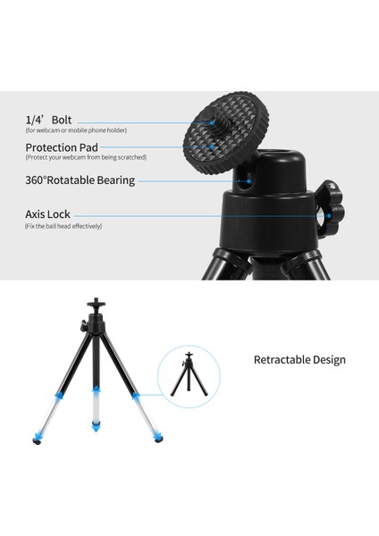 Taşınabilir Web Kamerası Tripod Hafif Mini Web Kamerası Tripod Akıllı Telefon Web Kamerası Masaüstü Tripod Telefon Tutucu Masa Standı (Yurt Dışından) fırsatları