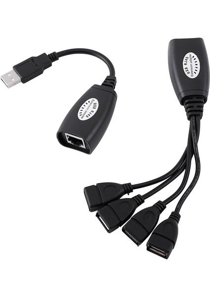 4 Port USB 2.0 - RJ45 Hub Ethernet Uzatma Genişletici Ağ Adaptörü Kablo Kordonu (Yurt Dışından)