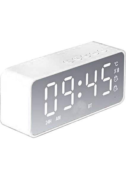 Bluetooth Hoparlör Çalar Saat Çok Işlevli Elektrikli Çalar Saatler Ev Yatak Odası Beyaz Için Çift Alarmlı Aynalı Yüzey (Yurt Dışından) fiyatları