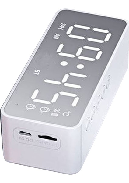 Bluetooth Hoparlör Çalar Saat Çok Işlevli Elektrikli Çalar Saatler Ev Yatak Odası Beyaz Için Çift Alarmlı Aynalı Yüzey (Yurt Dışından) fırsatları