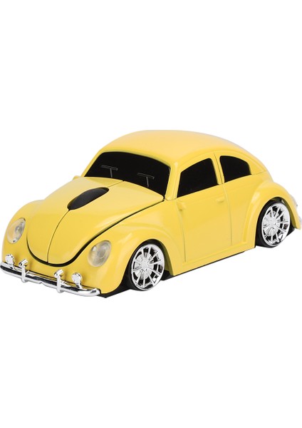 Creative Beetle Araba Şekilli 2.4g 1200DPI Kablosuz Fare Ergonomik Fare Windows/mac Os Için Sarı (Yurt Dışından)