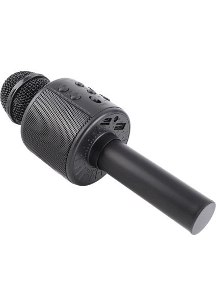 Kablosuz Bluetooth Mikrofon Taşınabilir 4'ü 1 Arada Çok Işlevli Gürültü Azaltma Karaoke Mikrofonu Ev Ktv Parti Araba Siyah (Yurt Dışından)