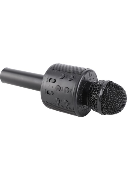 Kablosuz Bluetooth Mikrofon Taşınabilir 4'ü 1 Arada Çok Işlevli Gürültü Azaltma Karaoke Mikrofonu Ev Ktv Parti Araba Siyah (Yurt Dışından)