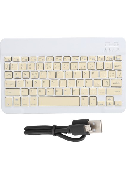 Taşınabilir Mini Kablosuz Bluetooth Klavye Ispanyolca Ipad/samsung/xiaomi/huawei Tablet Pc Içinsarı (Yurt Dışından)