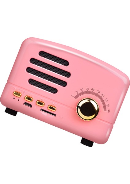 Vintage Bluetooth Hoparlör Çok Işlevli Yenilikçi Tak-Çıkar Kart Güçlü Bas Retro Kablosuz Hoparlör Açık Hava Seyahat Ev Pembe (Yurt Dışından) fiyatları