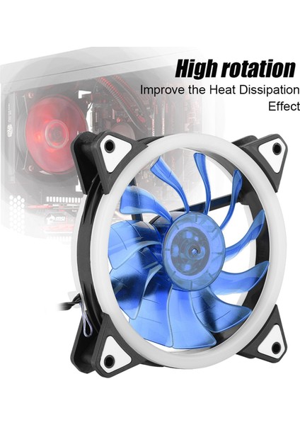 12CM 120MM Ultra Sessiz 3pin 4pin Pc Cpu Kasa Soğutucu Soğutma Fanı 2 LED Halka (Mavi) (Yurt Dışından) fiyatları