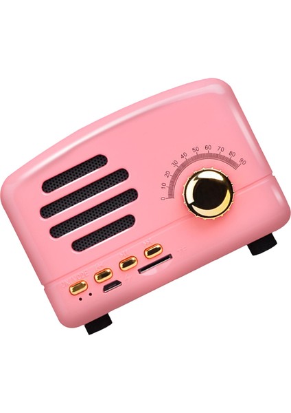 Vintage Bluetooth Hoparlör Çok Işlevli Yenilikçi Tak-Çıkar Kart Güçlü Bas Retro Kablosuz Hoparlör Açık Hava Seyahat Ev Pembe (Yurt Dışından) modelleri