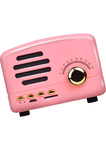Vintage Bluetooth Hoparlör Çok Işlevli Yenilikçi Tak-Çıkar Kart Güçlü Bas Retro Kablosuz Hoparlör Açık Hava Seyahat Ev Pembe (Yurt Dışından) fırsatları