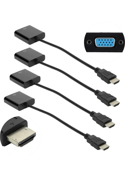 4 Adet HDMI - VGA Hat Adaptörü Kablosu Dizüstü Bilgisayar DVD PS3/X360 Kutusu 1080P Video Hdtv (Yurt Dışından) indirimleri