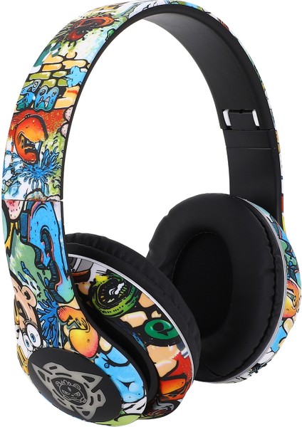 Kablosuz Bluetooth Kulaklık Çok Işlevli Gürültü Azaltma Derin Bas Yenilikçi Grafiti Tasarım Bluetooth Kulaklıklar (Yurt Dışından) fırsatları