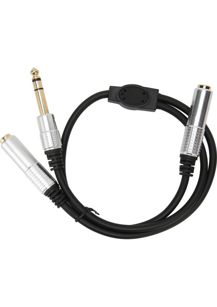 6.35MM'DEN Çift 6.35MM Y Ayırıcı Kablo Profesyonel 1/4 Inç Stereo Kablo Amplifikatör Mikrofon Hoparlör Için (Yurt Dışından)