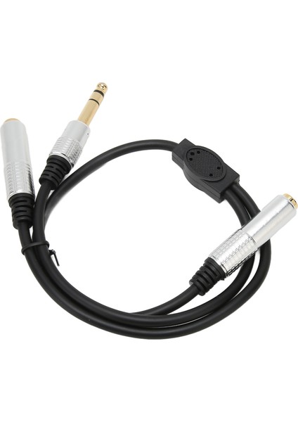 6.35MM'DEN Çift 6.35MM Y Ayırıcı Kablo Profesyonel 1/4 Inç Stereo Kablo Amplifikatör Mikrofon Hoparlör Için (Yurt Dışından)