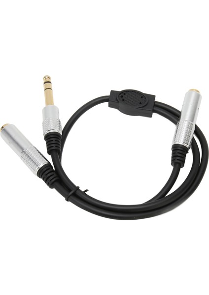 6.35MM'DEN Çift 6.35MM Y Ayırıcı Kablo Profesyonel 1/4 Inç Stereo Kablo Amplifikatör Mikrofon Hoparlör Için (Yurt Dışından)