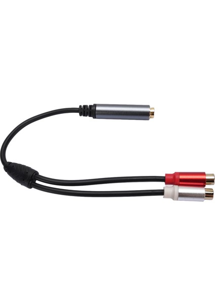 6.35MM Ayırıcı Kablo Metal Kabuk Altın Kaplama Çift Kanallı 6.35MM Dişi - 2 Konnektör Dişi Adaptör Kablosu Amplifikatör Mikser Hoparlör Için (Yurt Dışından)