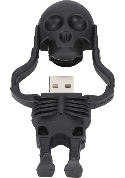 Karikatür U Disk Siyah Kafatası Görünümü Yüksek Hızlı Toplu Depolama Flash Sürücü Bellek AYGITI16GB (Yurt Dışından)