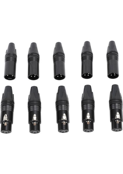 10 Adet Xlr Konnektör Profesyonel 5 Erkek 5 Dişi Yüksek Iletkenlik Yedek Xlr Fişleri Ses Kablosu Mikrofonlar Dmx Kablosu Için (Yurt Dışından)