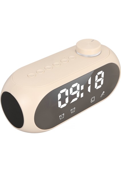 Kablosuz Bluetooth Hoparlör Rgb Aydınlatma Güçlü Bas Sıcaklık Göstergesi Ses Yayını Fm Radyo Aynalı Çalar Saat Bej (Yurt Dışından) fiyatları