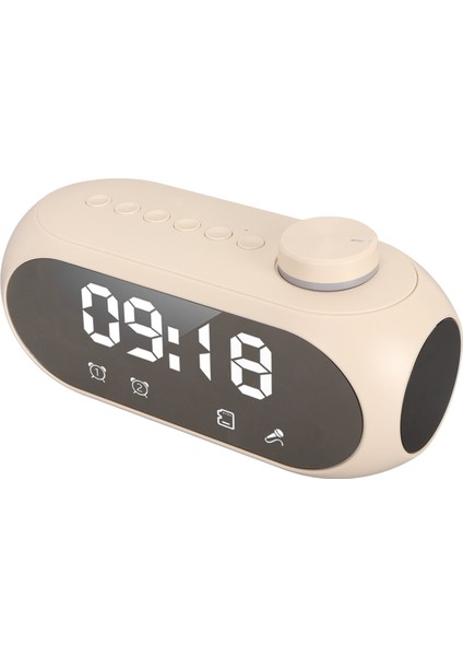Kablosuz Bluetooth Hoparlör Rgb Aydınlatma Güçlü Bas Sıcaklık Göstergesi Ses Yayını Fm Radyo Aynalı Çalar Saat Bej (Yurt Dışından) fırsatları