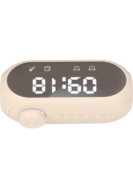 Kablosuz Bluetooth Hoparlör Rgb Aydınlatma Güçlü Bas Sıcaklık Göstergesi Ses Yayını Fm Radyo Aynalı Çalar Saat Bej (Yurt Dışından) indirimleri
