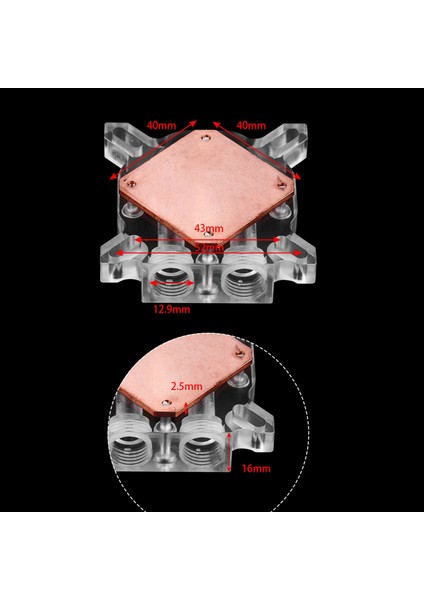 Bilgisayar Gpu Su Soğutucu Soğutma Bloğu Su Bloğu Kırmızı Bakır Taban Pom Kapağı (Yurt Dışından) modelleri