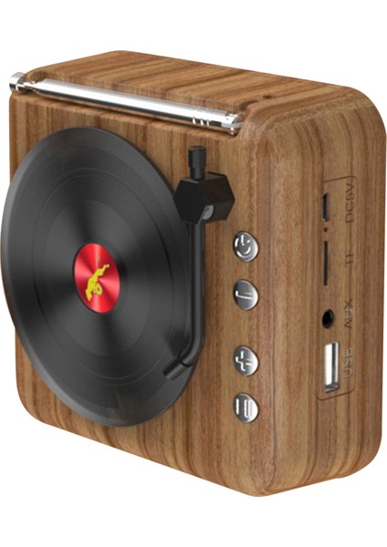 Vinil Plak Bluetooth Hoparlör Yenilikçi Mini Fm Radyo Hifi Stereo Ses Retro Fonograf Kablosuz Hoparlör Ahşap Desenli (Yurt Dışından) fiyatları