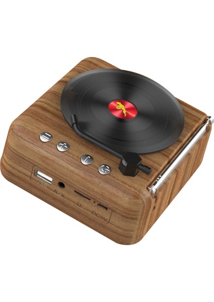 Vinil Plak Bluetooth Hoparlör Yenilikçi Mini Fm Radyo Hifi Stereo Ses Retro Fonograf Kablosuz Hoparlör Ahşap Desenli (Yurt Dışından) modelleri