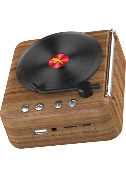 Vinil Plak Bluetooth Hoparlör Yenilikçi Mini Fm Radyo Hifi Stereo Ses Retro Fonograf Kablosuz Hoparlör Ahşap Desenli (Yurt Dışından) fırsatları