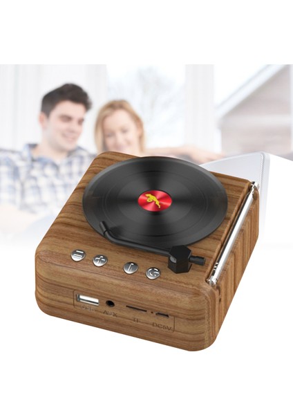 Vinil Plak Bluetooth Hoparlör Yenilikçi Mini Fm Radyo Hifi Stereo Ses Retro Fonograf Kablosuz Hoparlör Ahşap Desenli (Yurt Dışından) indirimleri