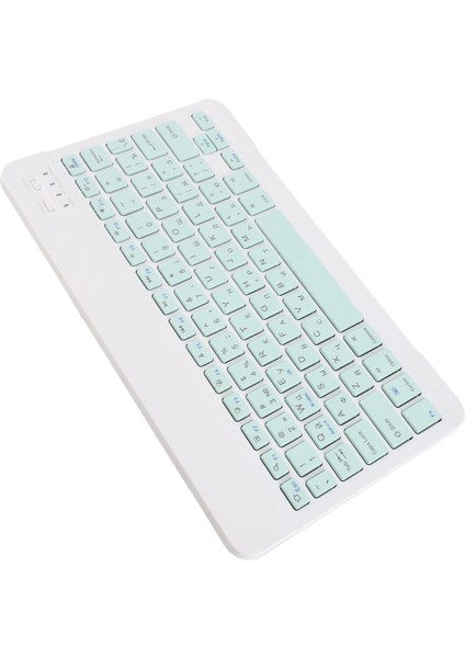 Kablosuz Bluetooth Klavye Tuş Takımları Daktilo Evrensel Cihazla Uyumlu 10INAÇIK Yeşil Rusça (Yurt Dışından)