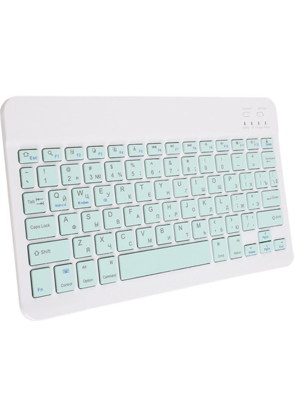 Kablosuz Bluetooth Klavye Tuş Takımları Daktilo Evrensel Cihazla Uyumlu 10INAÇIK Yeşil Rusça (Yurt Dışından)