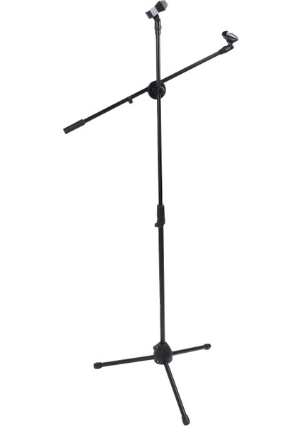 Ayarlanabilir Bom Yüksekliği Mikrofon Standı Üçayak Tabanlı Plastik Çelik Bom Kolu Mikrofon Zemin Standı Şarkı Söyleme Karaoke Sahnesi Için (Yurt Dışından)