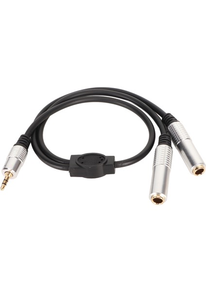 3,5 Mm'den Çift 6,35 Mm'ye Kablo Erkekten Çift Dişi Tak ve Çalıştır Y Ayırıcı Kablo Mikrofon Hoparlör Için 1,6 Ft (Yurt Dışından) indirimleri