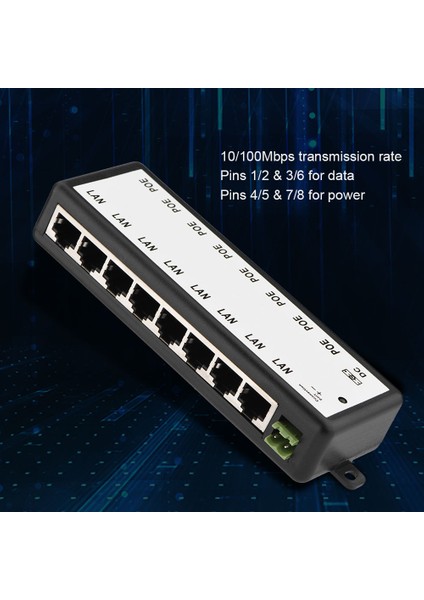 8 Kanal Poe Güç Kaynağı Modülü Poe Enjektör Ethernet Adaptörü Ip Kamera 802.3AF Cihazı Için (Yurt Dışından) fiyatları