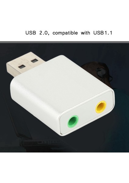 7.1 Kanal Harici USB 2.0 Ila 3.5mm Stereo Ses Ses Kartı Mikrofon Adaptörü Hoparlör (Gümüş) (Yurt Dışından) fiyatları