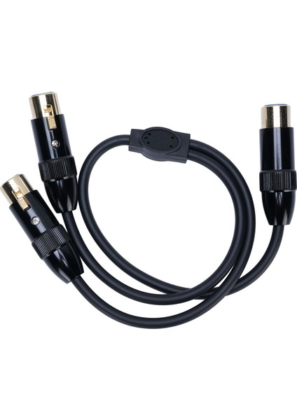 Xlr Y Ayırıcı Kablo 3 Pin Çift Xlr Dişi-Dişi Dengeli Mikrofon Adaptör Kablosu Mikser Için 0,5 M Siyah Tak ve Çalıştır (Yurt Dışından)