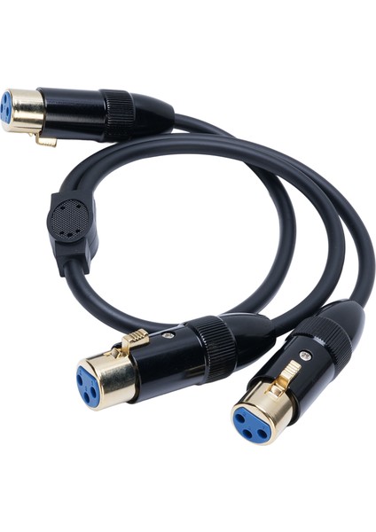 Xlr Y Ayırıcı Kablo 3 Pin Çift Xlr Dişi-Dişi Dengeli Mikrofon Adaptör Kablosu Mikser Için 0,5 M Siyah Tak ve Çalıştır (Yurt Dışından)