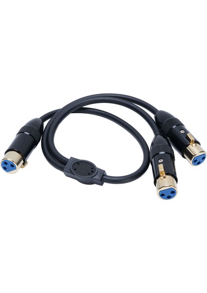 Xlr Y Ayırıcı Kablo 3 Pin Çift Xlr Dişi-Dişi Dengeli Mikrofon Adaptör Kablosu Mikser Için 0,5 M Siyah Tak ve Çalıştır (Yurt Dışından)