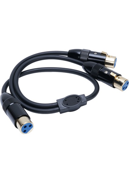 Xlr Y Ayırıcı Kablo 3 Pin Çift Xlr Dişi-Dişi Dengeli Mikrofon Adaptör Kablosu Mikser Için 0,5 M Siyah Tak ve Çalıştır (Yurt Dışından)