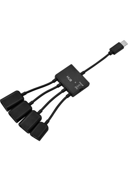 4'ü 1 Arada Usb3.1 Tip C Erkek - USB 2.0 Dişi 3 Portlu USB Hub Otg Fonksiyonu Usb-C Şarj Portu ile (Yurt Dışından)