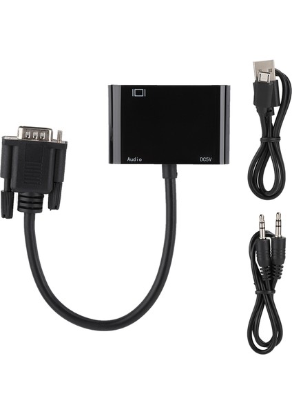 VGA - HDMI VGA Hd Video Dönüştürücü Kablo Bilgisayar Projektörü Için Tak ve Çalıştır Adaptörü (Yurt Dışından)