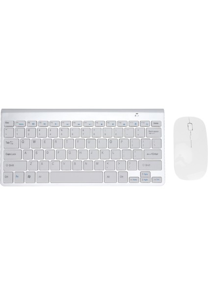 Klavye Fare Kombosu Kablosuz 2.4g USB Ultra Ince Taşınabilir Ergonomik Giyilebilir Klavye ve Fare Dizüstü Bilgisayar Için Gümüş (Yurt Dışından)