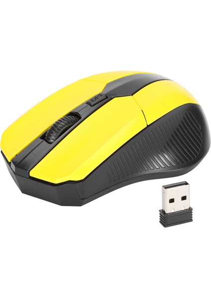 Kablosuz Fare 2.4g Ergonomik Mini Optik Bilgisayar Aksesuarları Dizüstü Tablet Pc Sarı (Yurt Dışından)