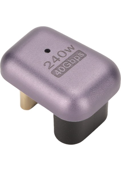Tip C Adaptörü Usb4.0 Hd 8k 40GBPS PD240W Hızlı Şarj Alüminyum Kabuk Taşınabilir Tip C'den Tip C'ye Adaptör Cep Telefonu Erkekten Dişiye, U Şekli (Yurt Dışından)