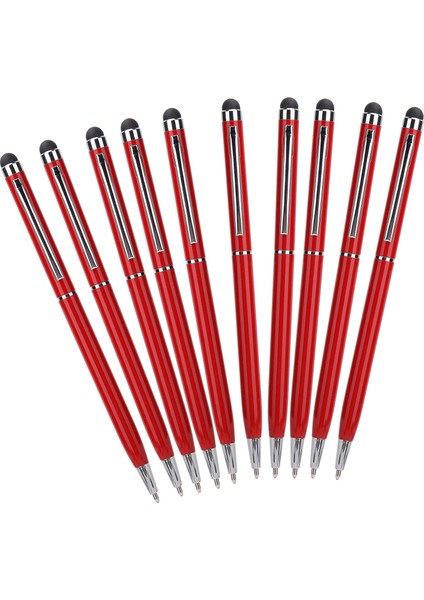 10 Adet Stylus 2'si 1 Arada Kapasitif Dokunmatik Ekran Tükenmez Kalemler Metal Bilgisayar Aksesuarları Kırmızı (Yurt Dışından) fiyatları